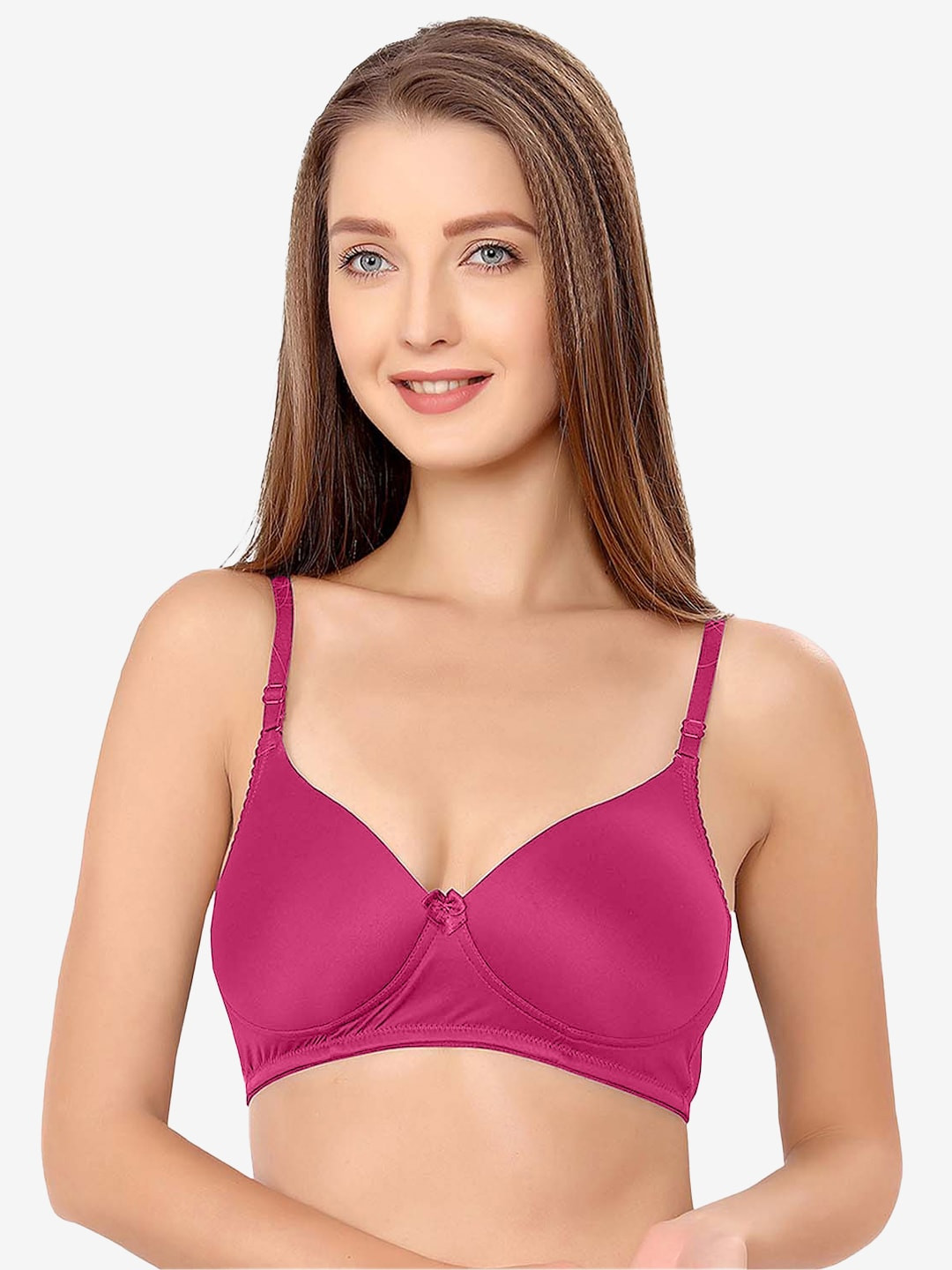 

Candour London Full Coverage Lightly Padded T-shirt Bra With All Day Comfort, Pink