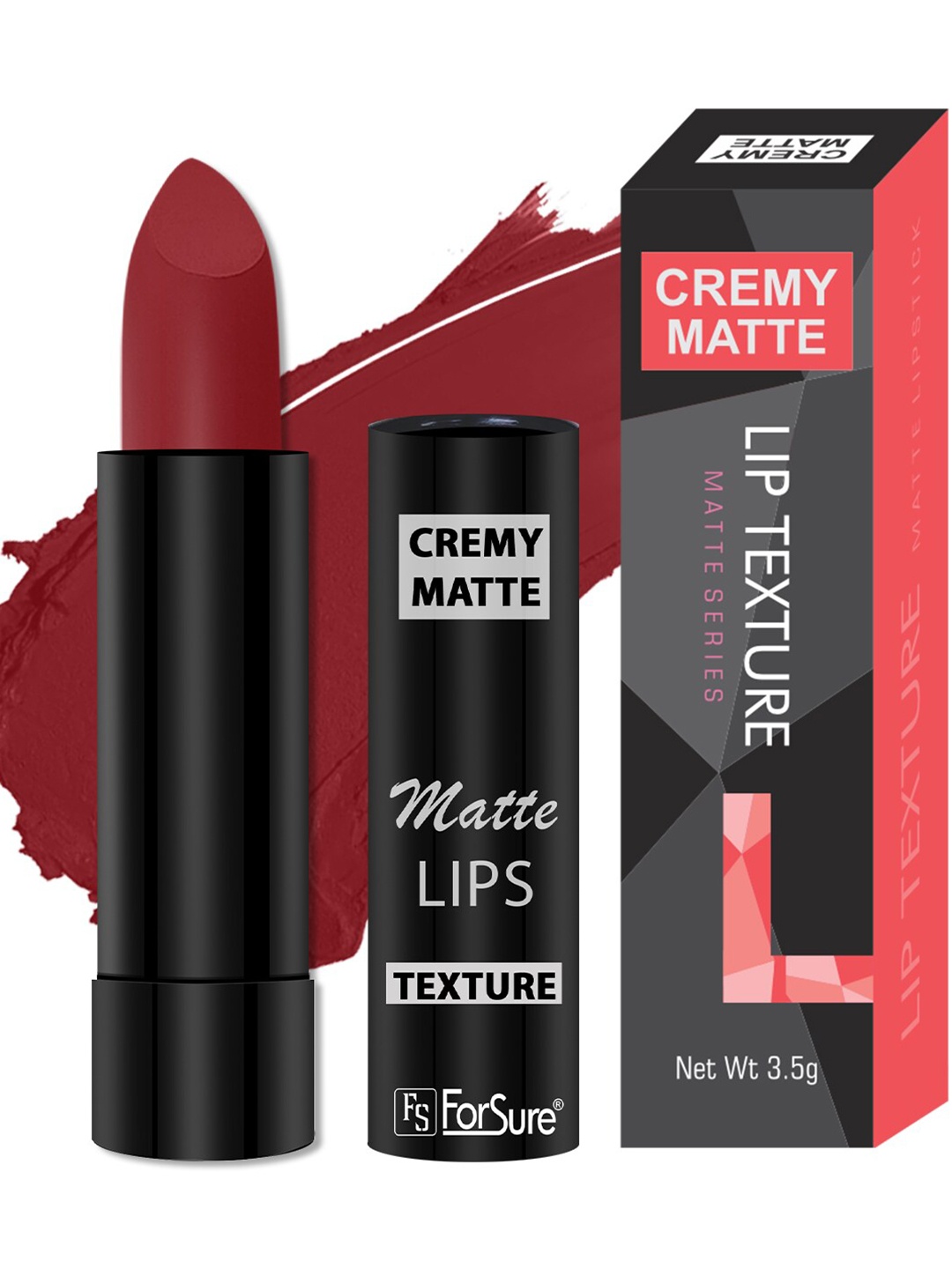 

ForSure Cremy Matte Long Lasting Lipstick - 3.5g - Rose Red 86