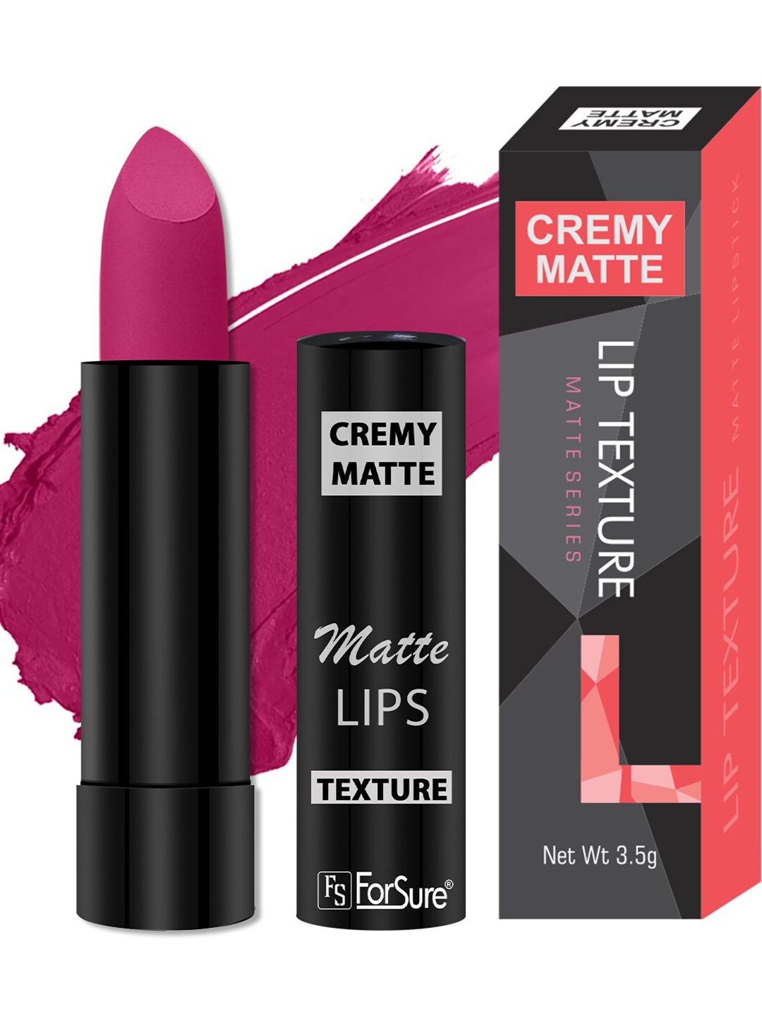 

ForSure Cremy Matte Texture Long Lasting Bullet Lipstick - 3.5g - Dark Pink 71