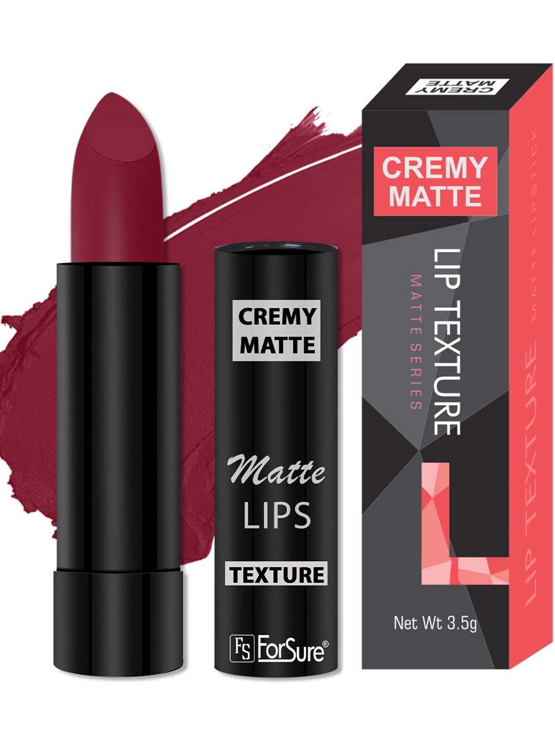 

ForSure Cremy Matte Texture Long Lasting Bullet Lipstick - 3.5g - Maroon Pink 87