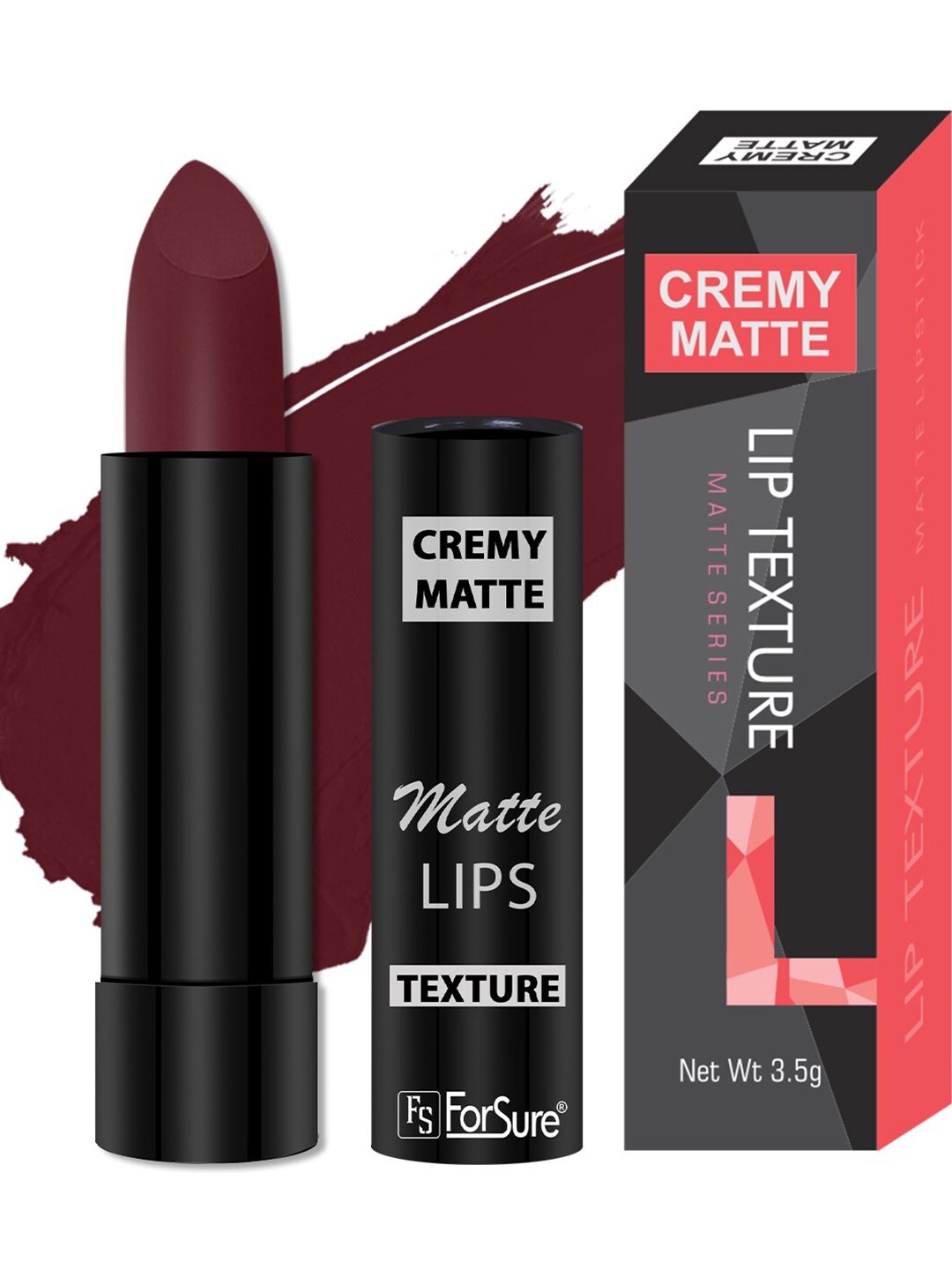 

ForSure Cremy Matte Texture Long Lasting Bullet Lipstick - 3.5g - Dark Maroon 95