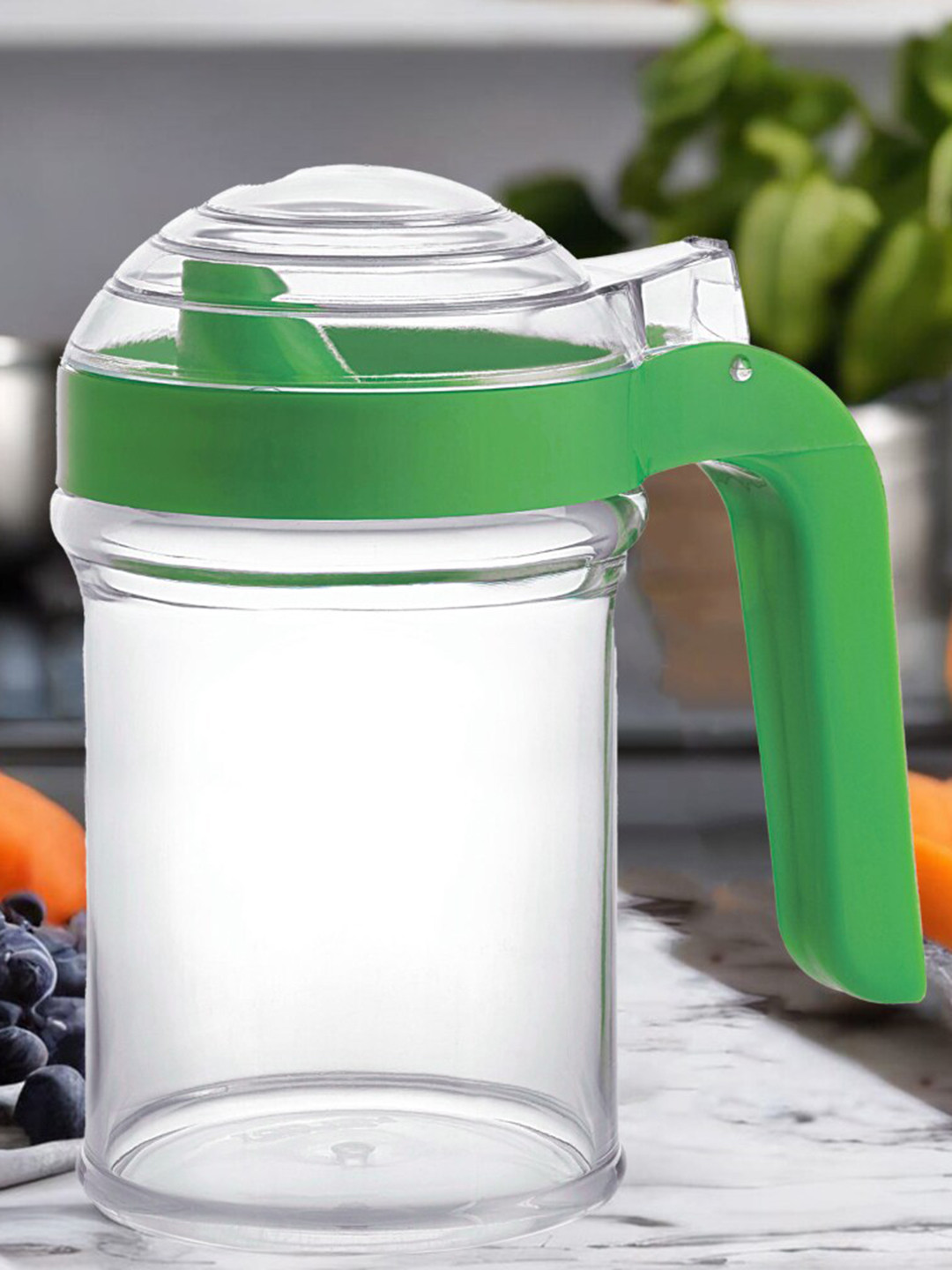 

HAZEL Transparent & Green Oil Container With Handle & Leakproof Lid 650 ml