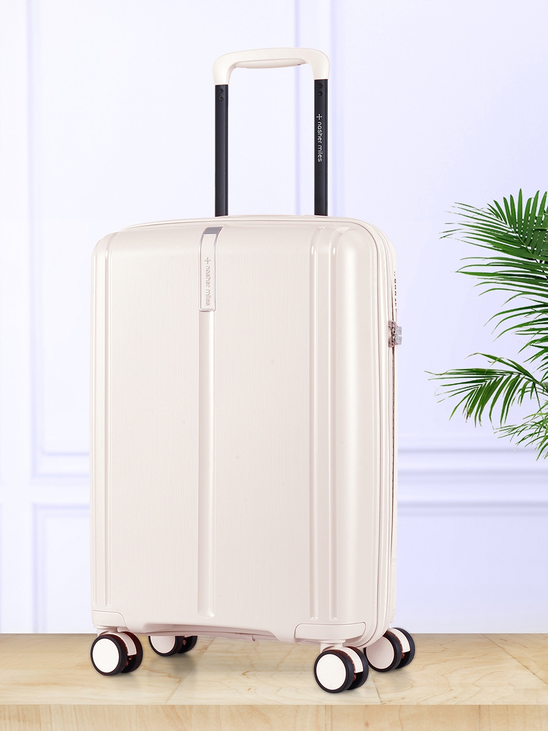 

Nasher Miles The Line Hard-Sided Cabin Trolley Suitcase, White