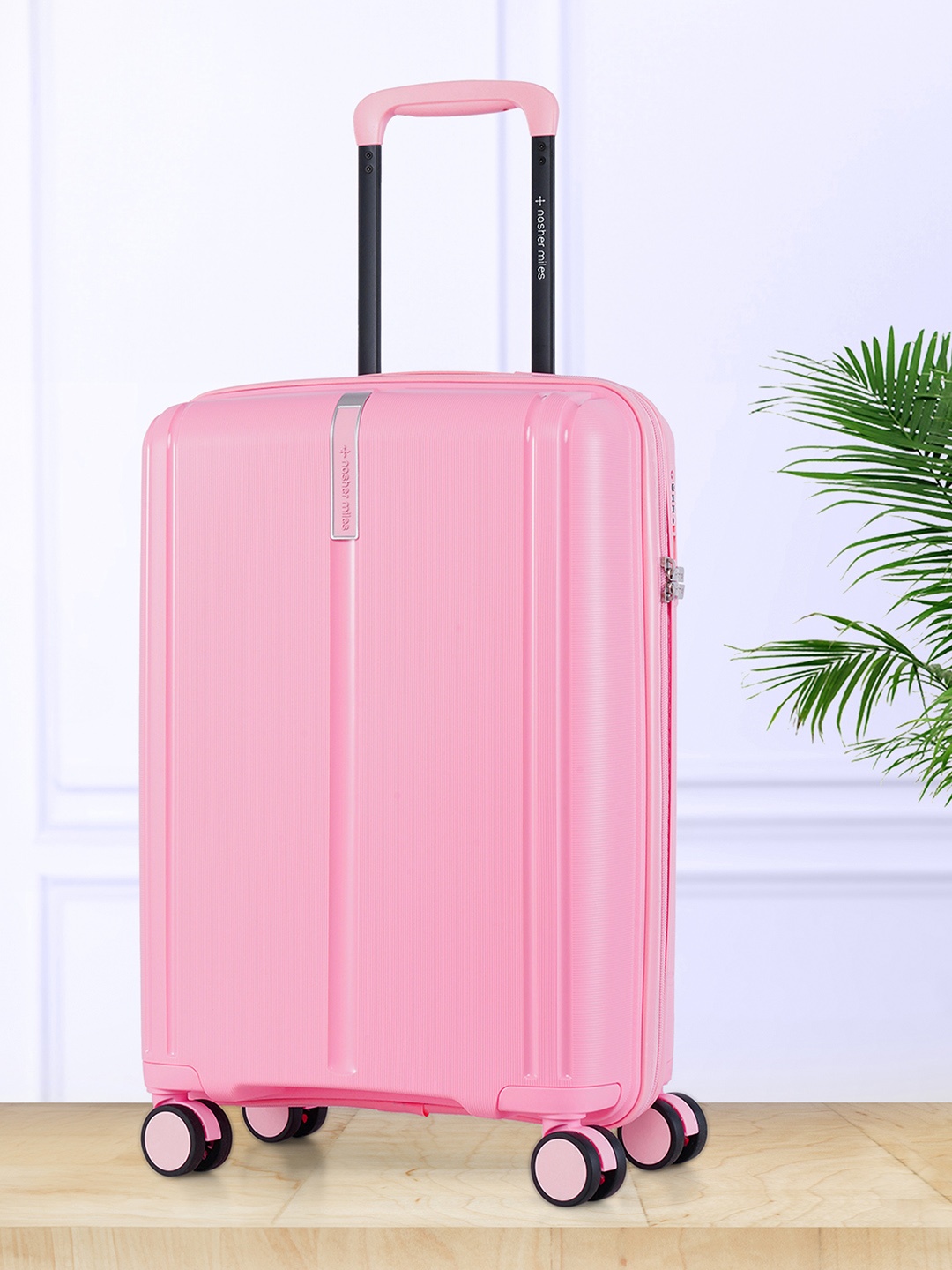 

Nasher Miles The Line Polypropylene Cabin Pink Trolley Bag - 20 inch (55cm)