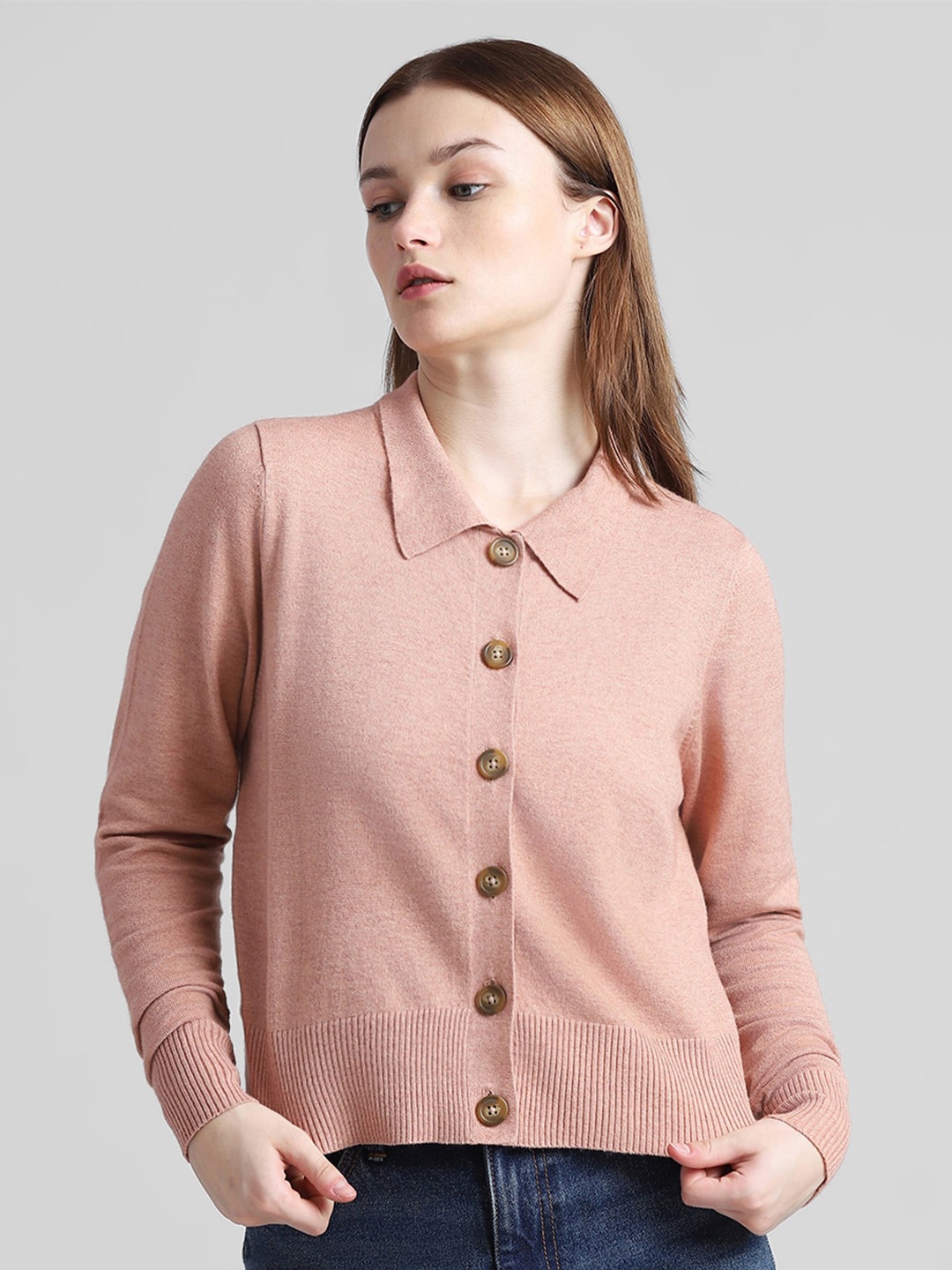 

ONLY Onlpixie Ls Knit-In Shirt Collar Long Sleeves Cardigan, Pink