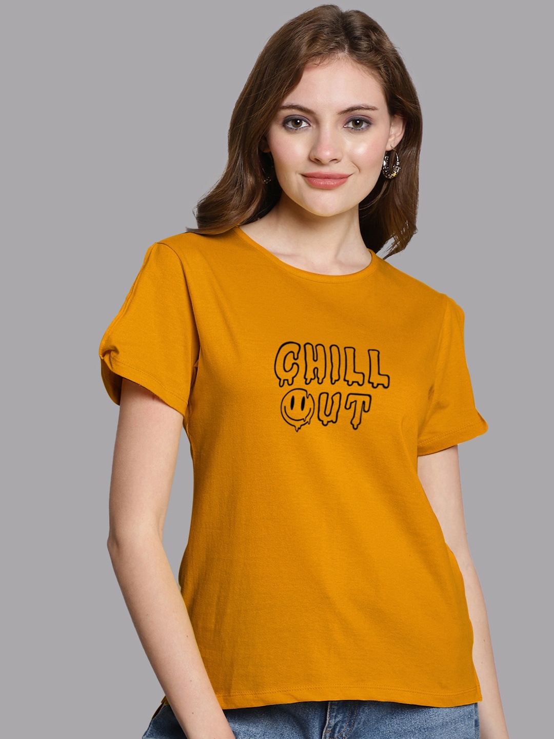 

FBAR Graphic Printed Pure Cotton Top, Orange
