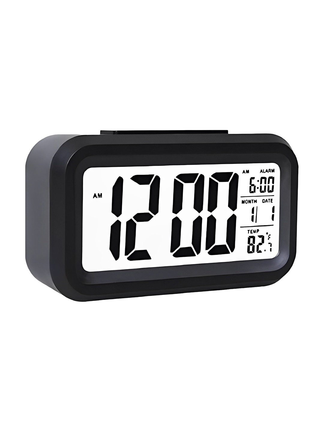 

Kuber Industries Black & White Contemporary Alarm Clock