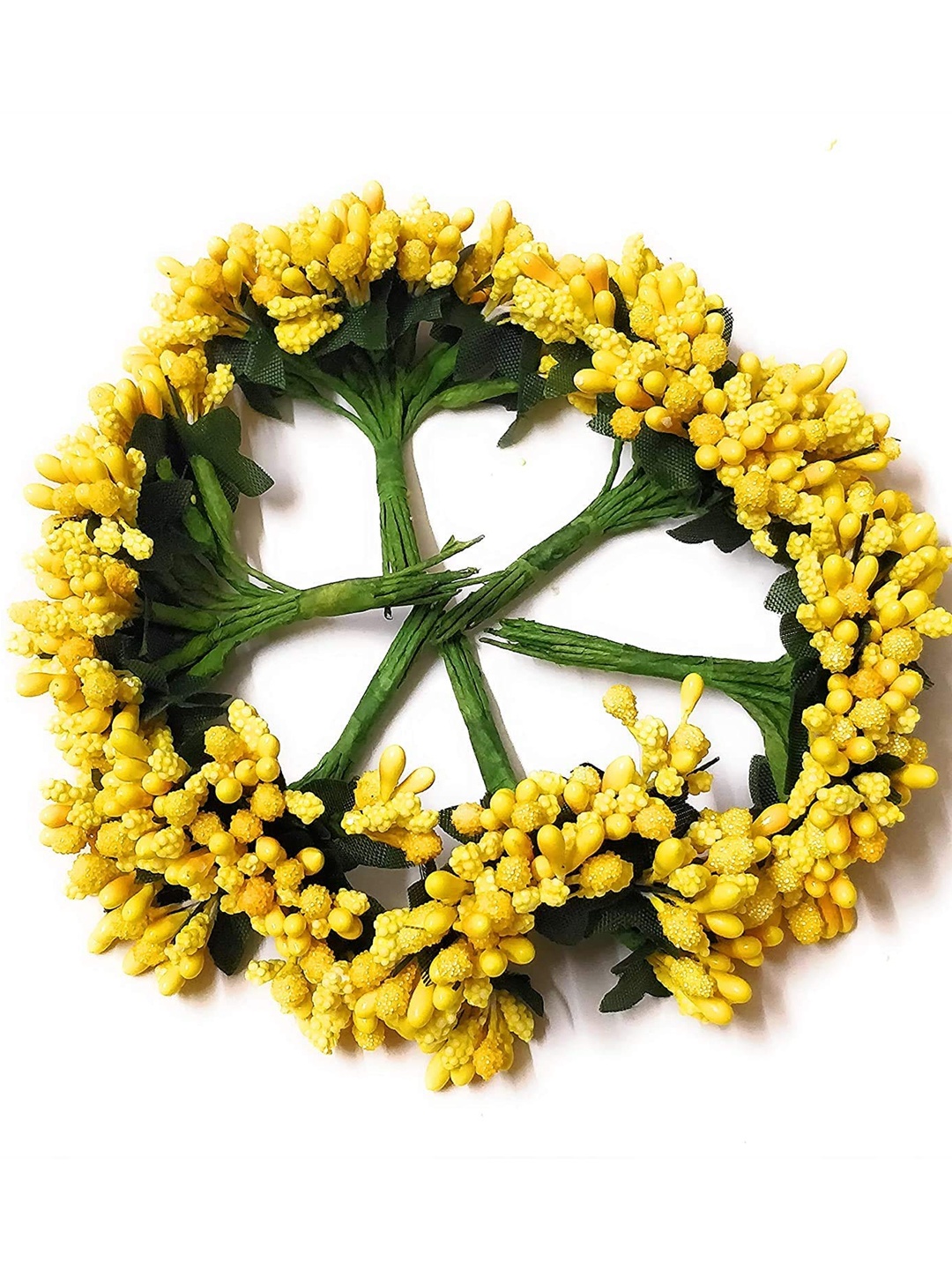 

TIED RIBBONS Set of 12 Pollen Artificial Flowers and Plants, Yellow