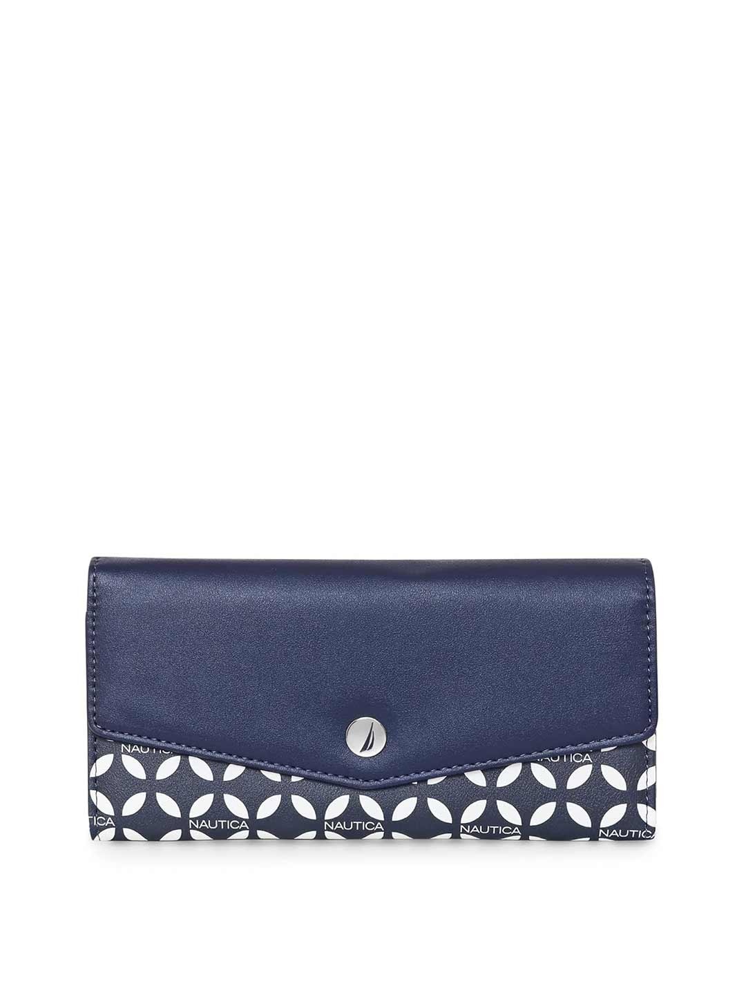 

Nautica Women Printed Three Fold Wallet, Blue