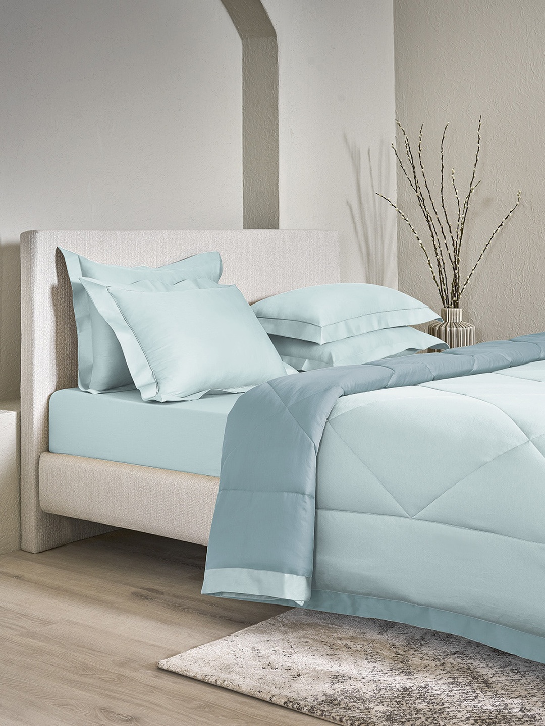 

DDecor Blue Double King Cotton Bedding Set