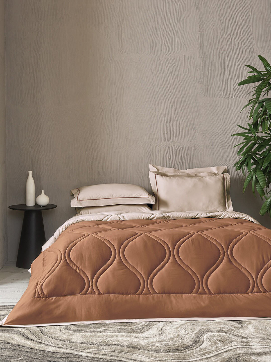 

DDecor Brown Double King Cotton Bedding Set