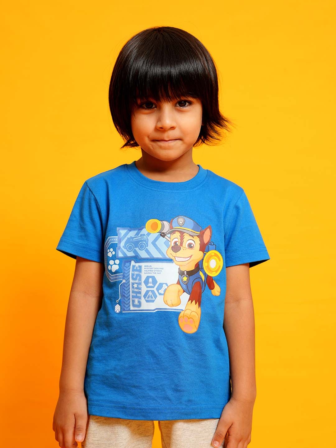 

mackly Boys Paw Patrol Printed Pure Cotton T-shirt, Navy blue