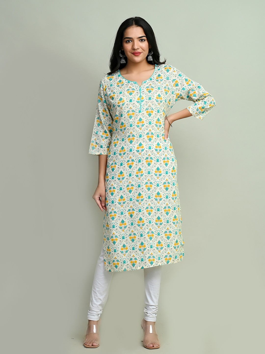 

Miramaar Ethnic Motifs Printed Straight Kurta, White
