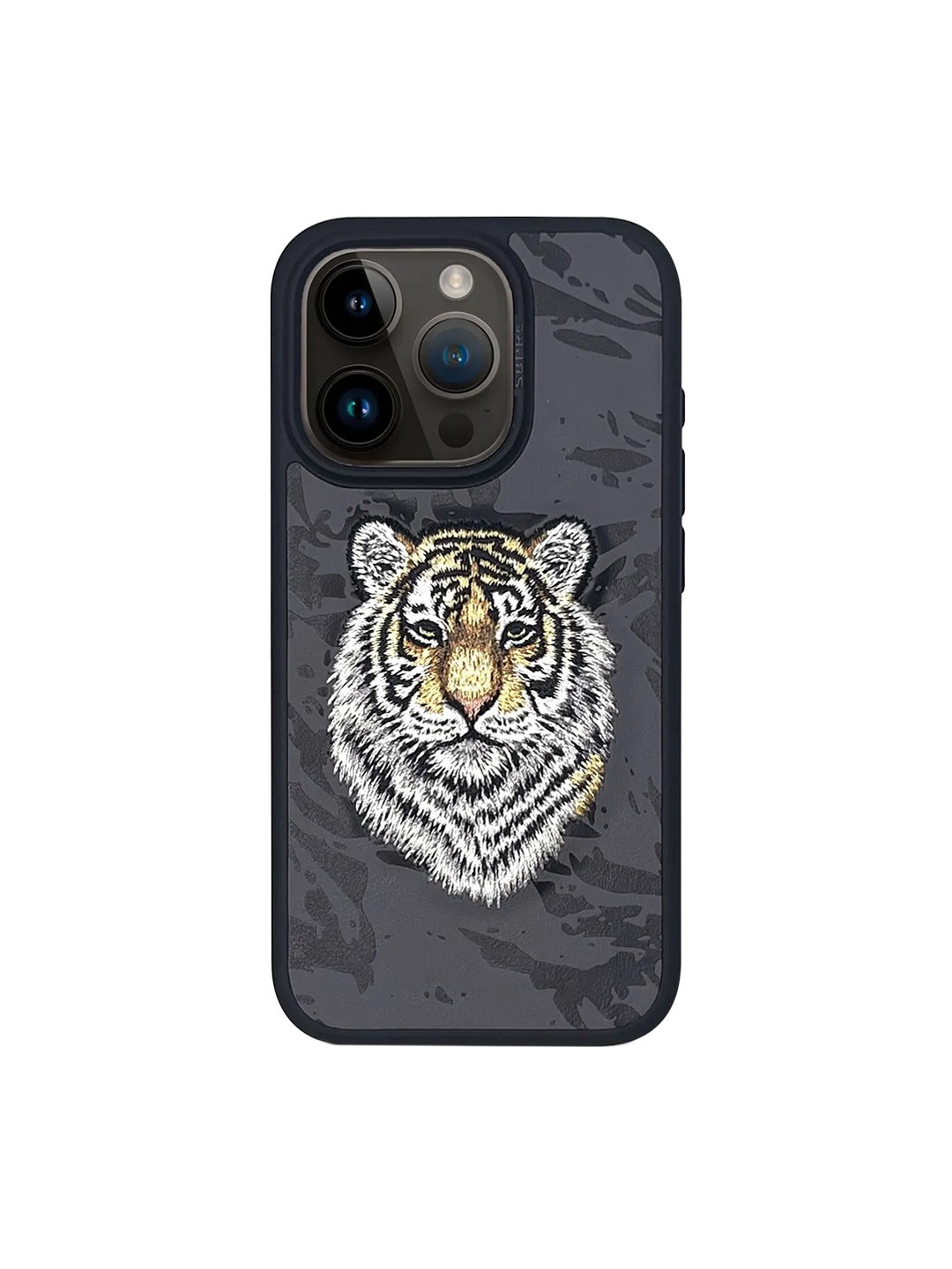 

TREEMODA Polo Tiger Embroidered iPhone 15 Pro Back Case, Black