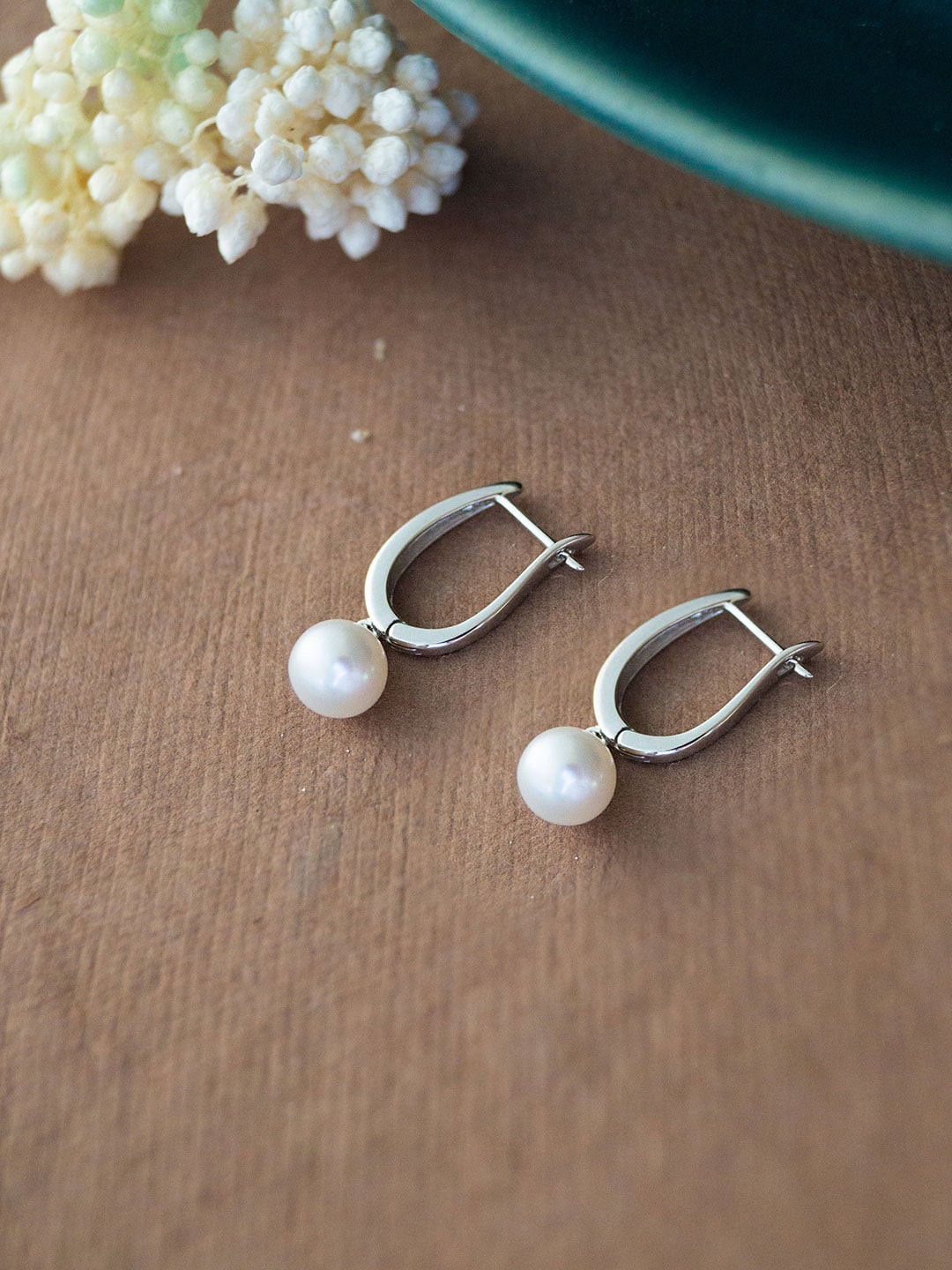 

MANNASH Rhodium-Plated Classic Drop Earrings, Silver