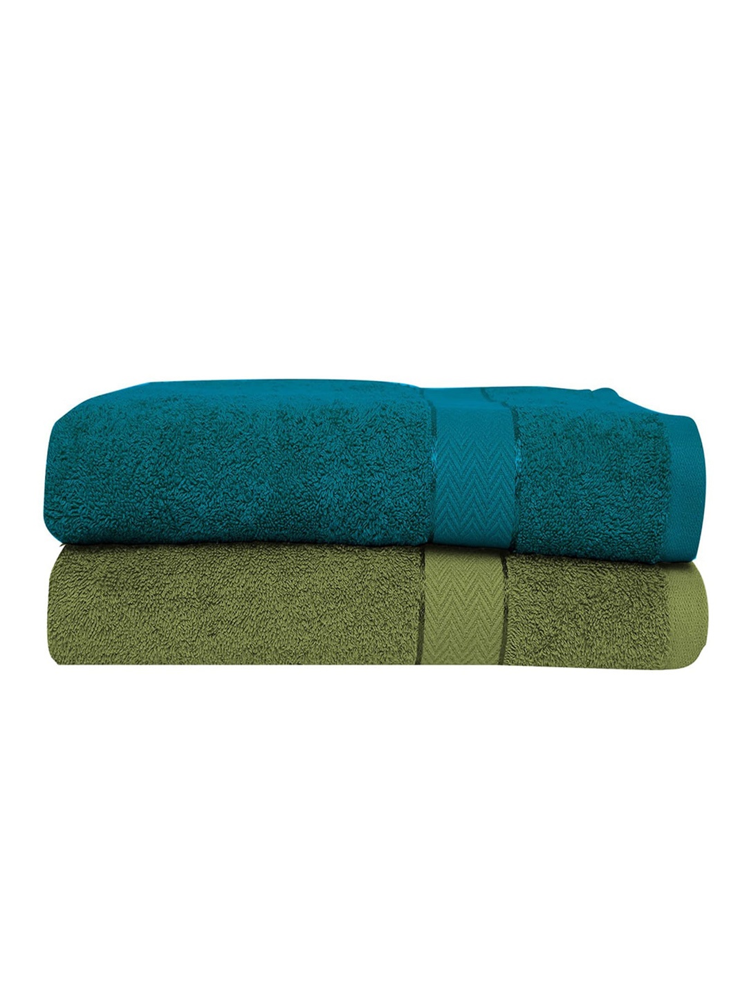 

Cloth Fusion Turquoise Blue & Green 2 Pieces 500 GSM Cotton Bath Towels