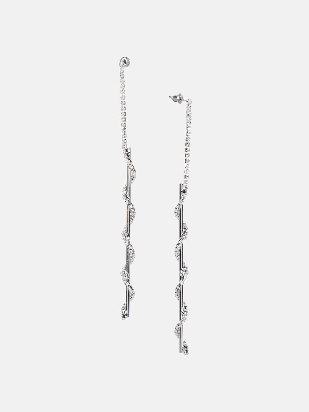 

Kazo Classic Rhinestone Stuuded Drop Earrings, Silver