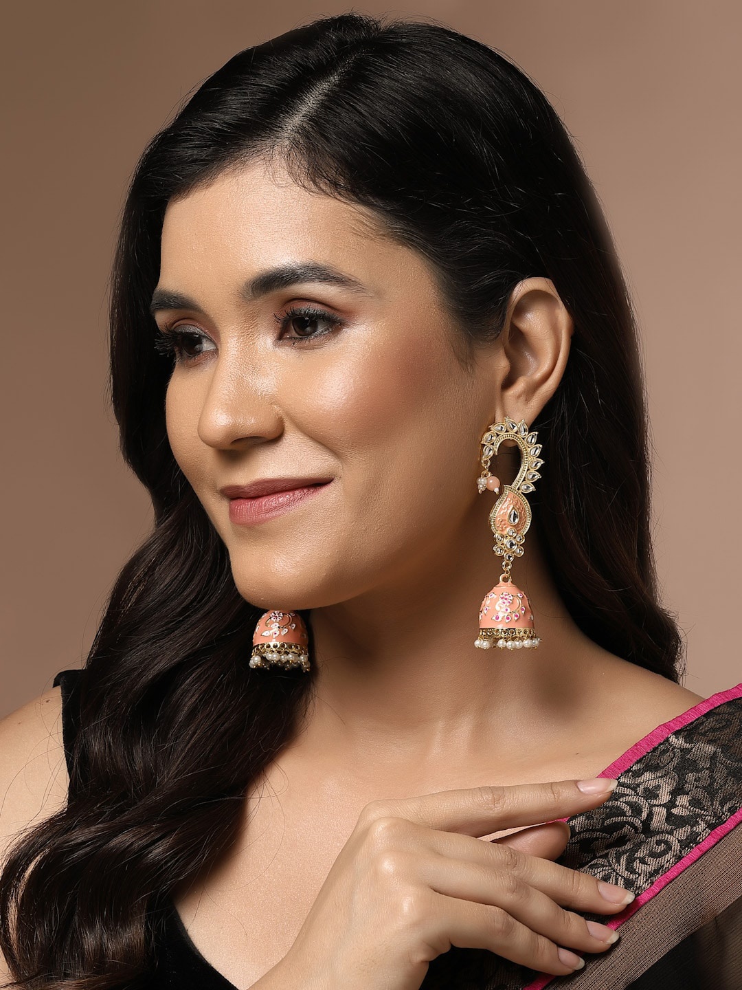 

PANASH Gold-Plated Contemporary Jhumkas