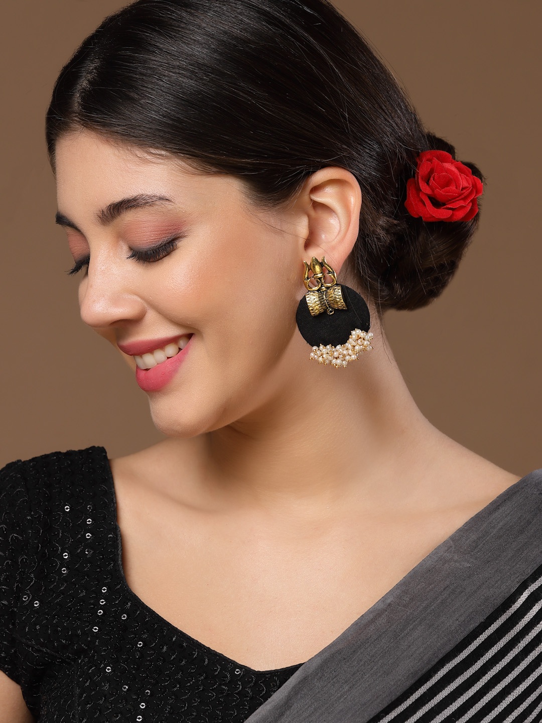 

PANASH Gold-Plated Circular Jhumkas