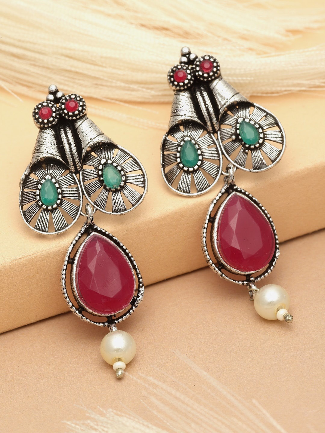 

PANASH Silver-Plated Contemporary Drop Earrings