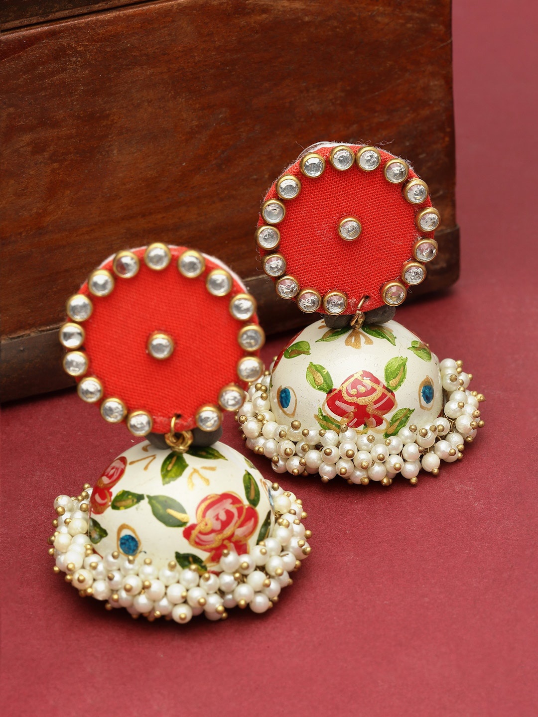 

PANASH Gold-Plated Circular Jhumkas