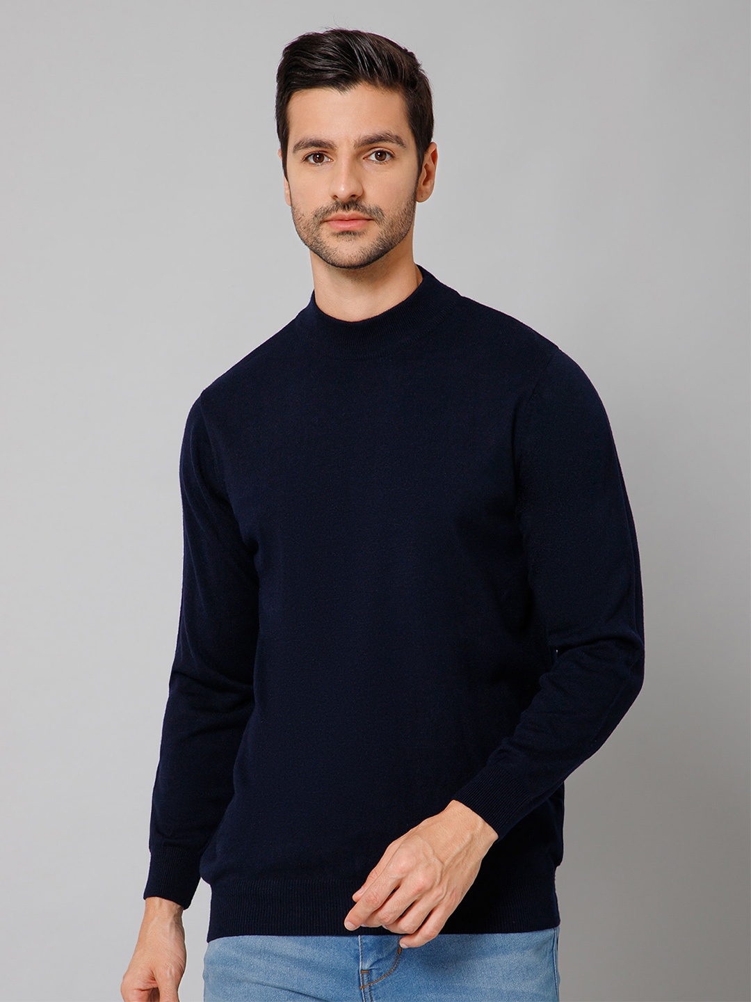 

Cantabil Men Navy Blue Pullover