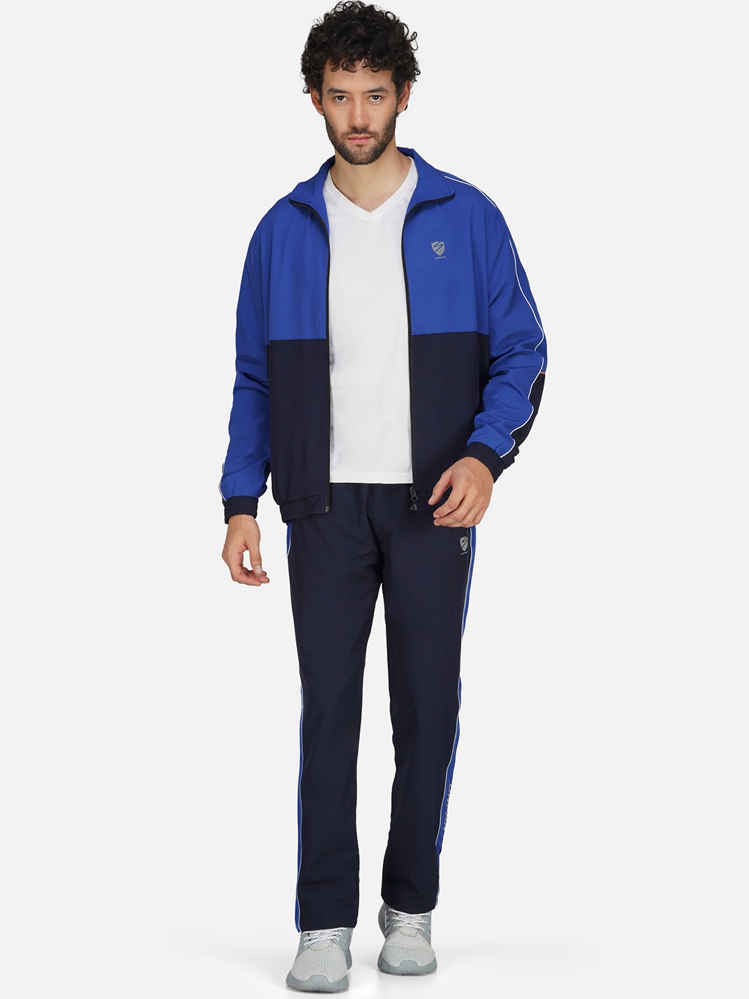 

UNPAR Mock Collar Mid Rise Sports Tracksuits, Blue
