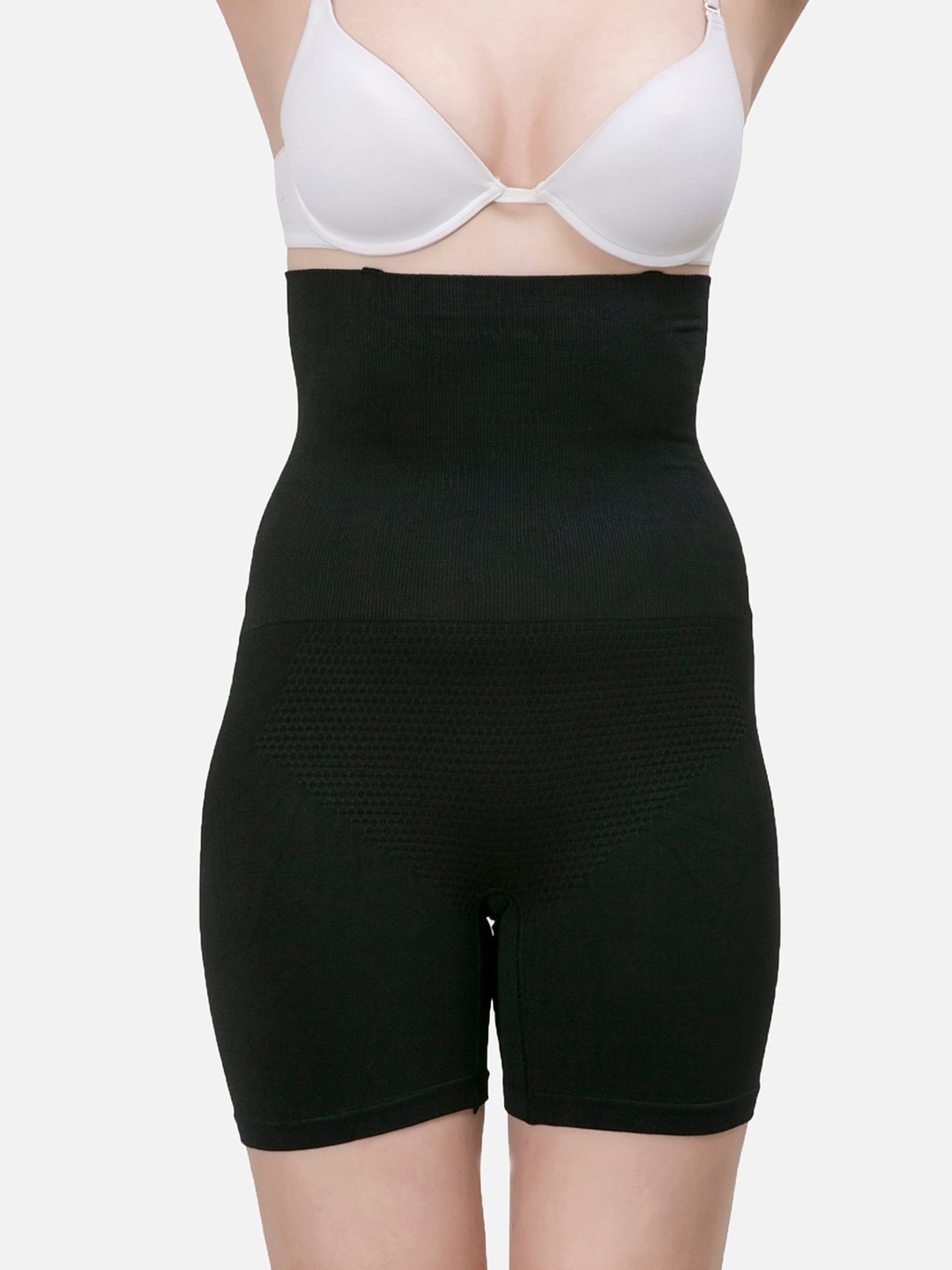 

DEALSEVEN FASHION High-Rise Cotton Tummy & Thigh Shapewear, Black
