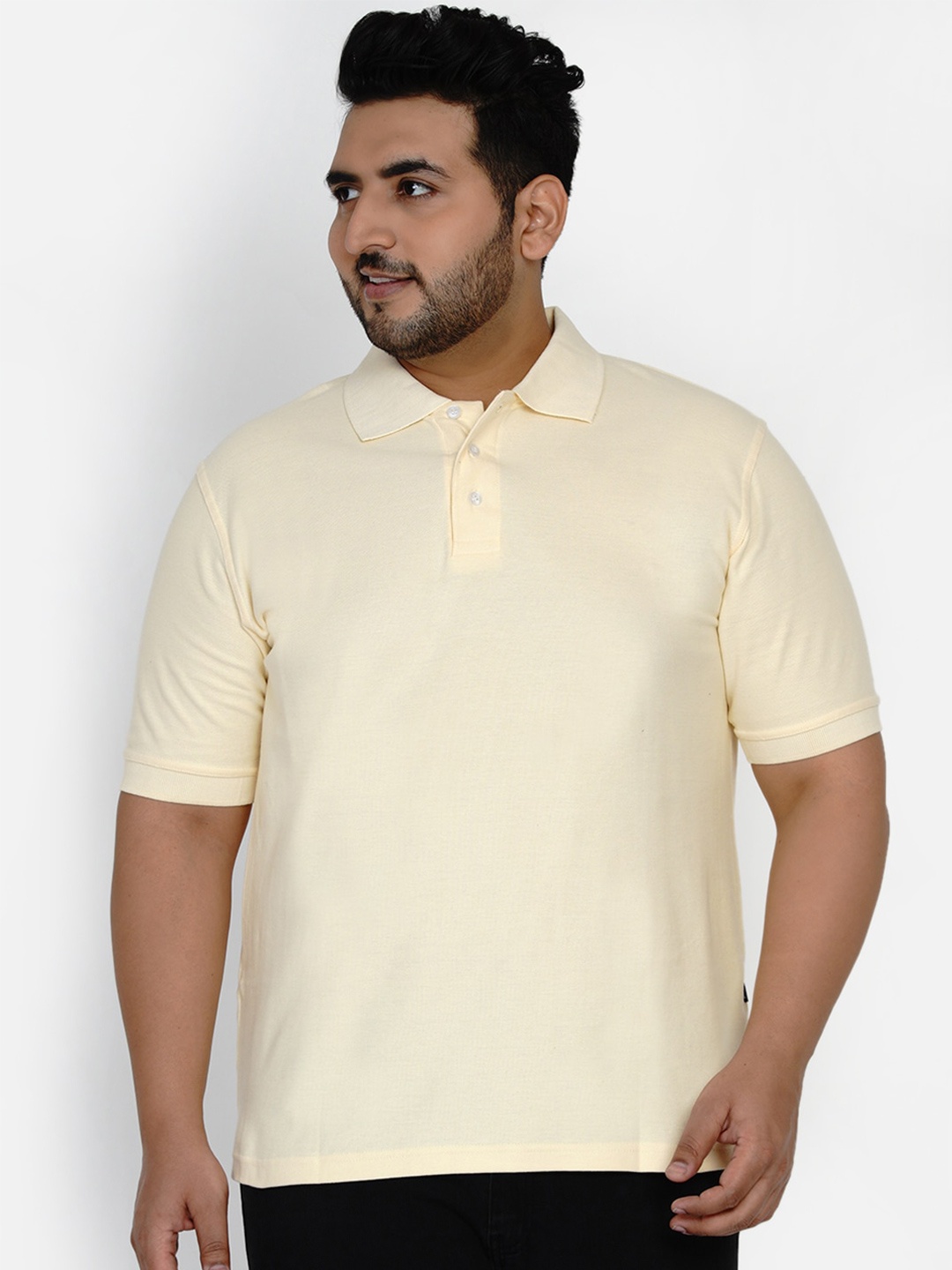 

Santonio Men Yellow Polo Collar T-shirt