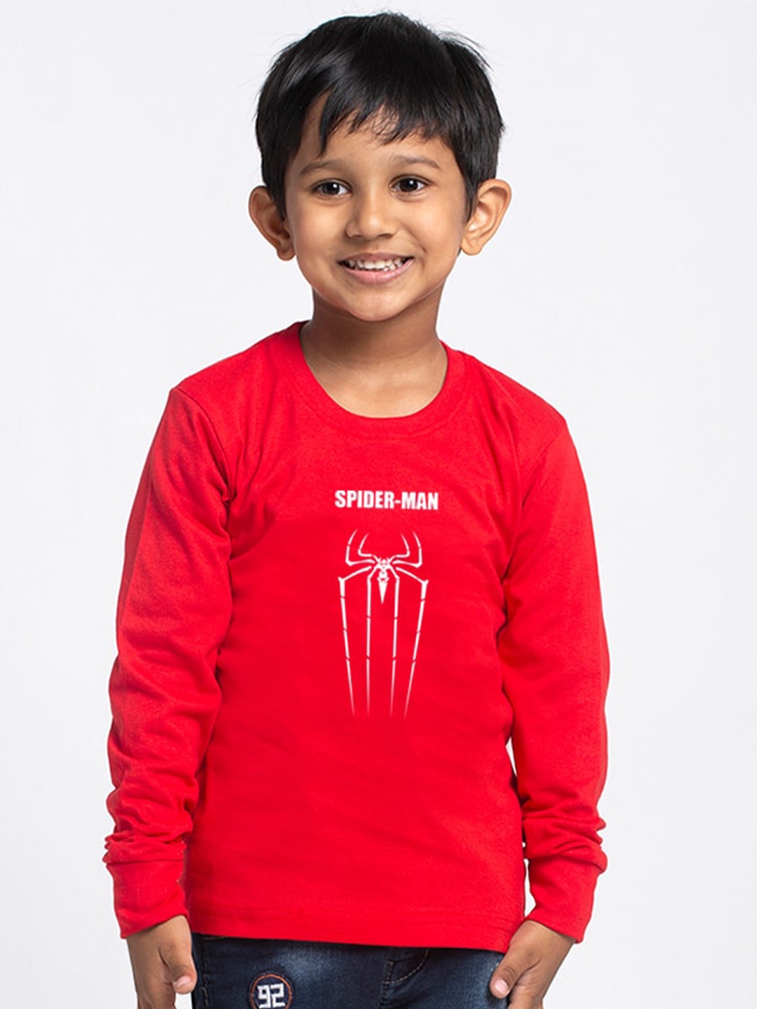 

Friskers Boys Red Typography Printed Pockets Slim Fit T-shirt