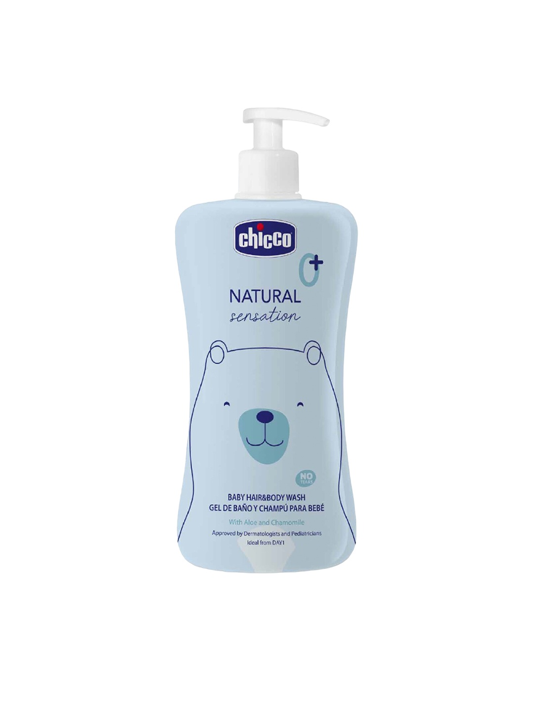 

Chicco Kids Natural Sensation Hair & Body Wash with Aloe & Chamomile - 500 ml, Blue