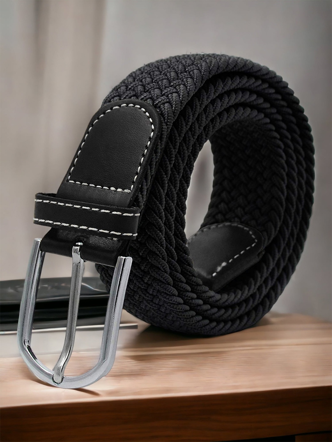 

ZORO Men Black Textured Belt