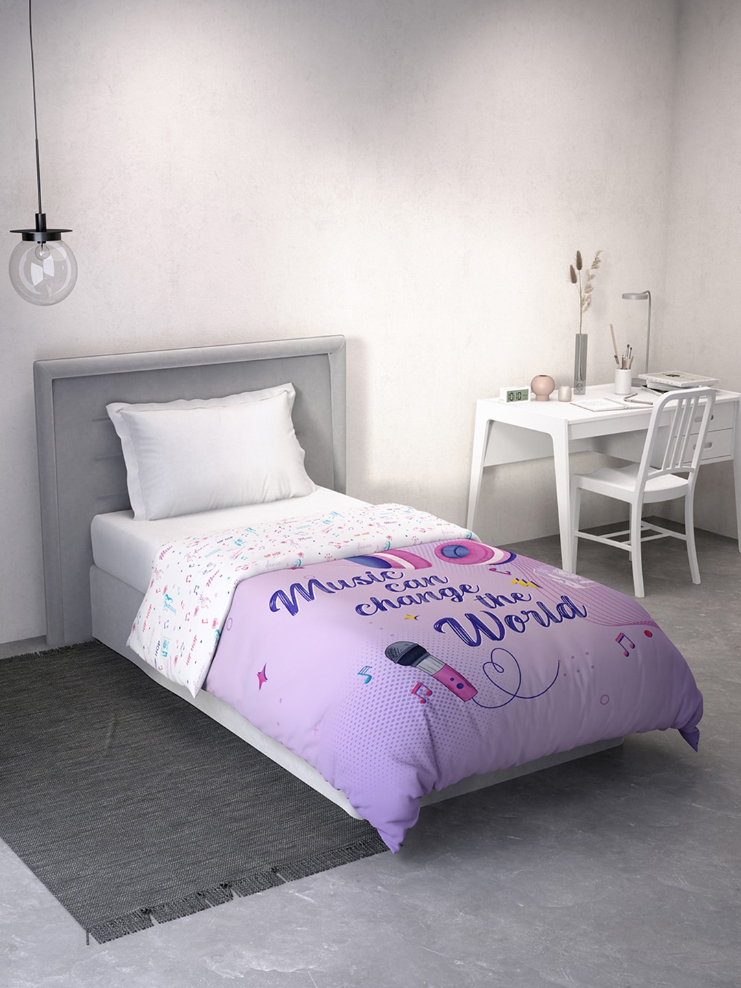 

DDecor Purple & Blue Cartoon Characters Mild Winter 150 GSM Single Bed Quilt