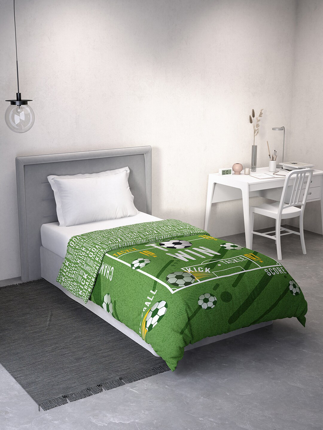 

DDecor Green & White Mild Winter 150 GSM Single Bed Quilt
