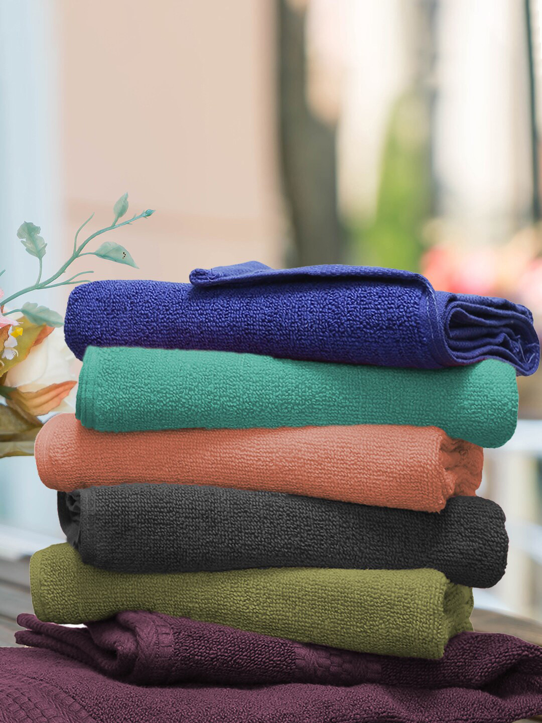 

Cloth Fusion 6 Pcs Assorted 575 GSM Cotton Hand Towels