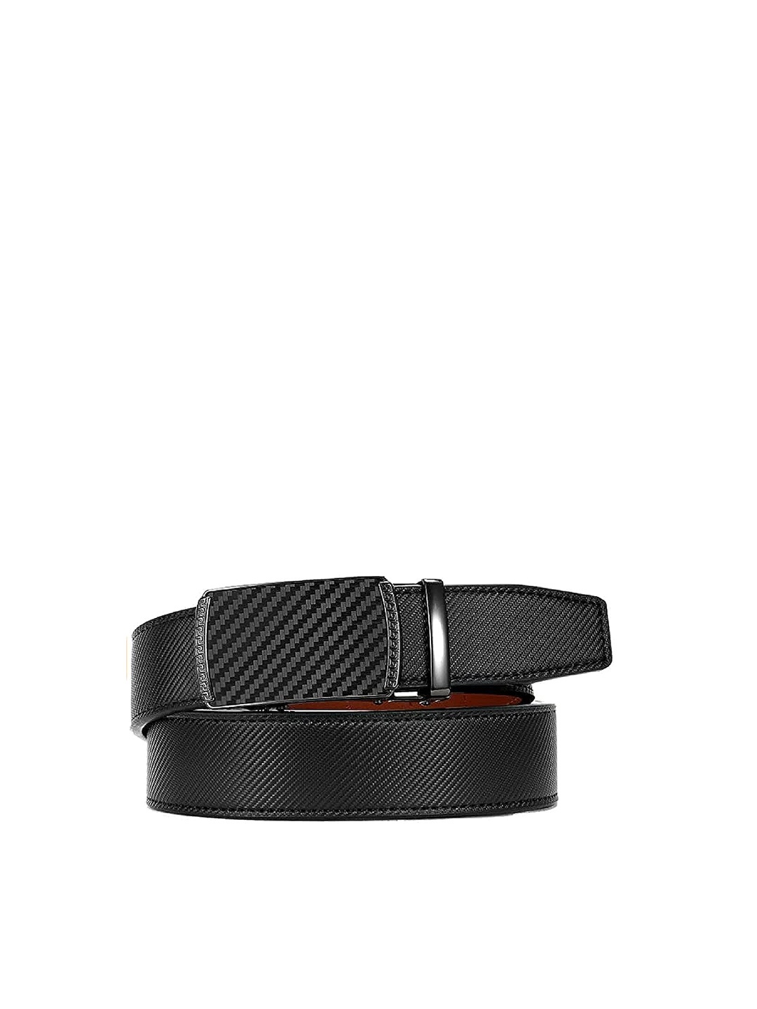 

Zacharias Men Black Textured Leather Belt