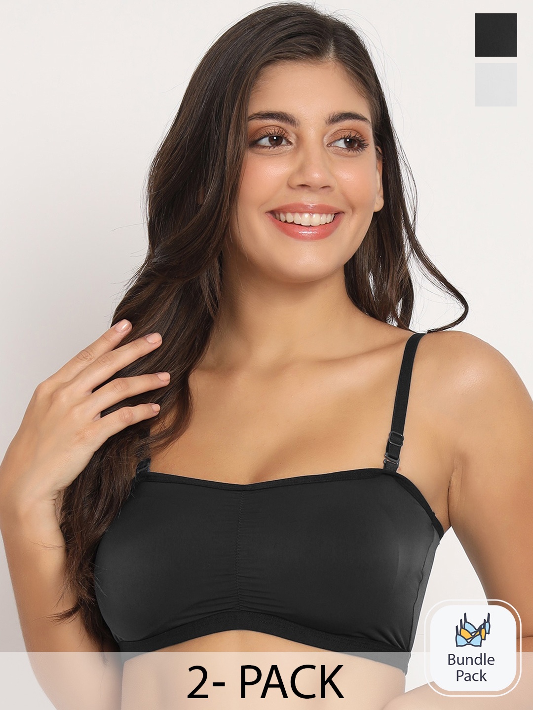 

Docare Pack Of 2 Full Coverage Lightly T-shirt Bras With All Day Comfort, Black