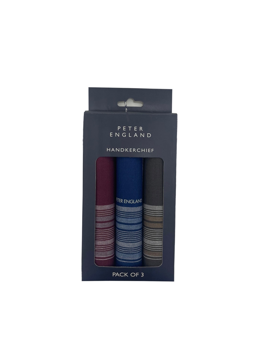 

Peter England Men Pack Of 3 Striped-Border Cotton Handkerchiefs, Red
