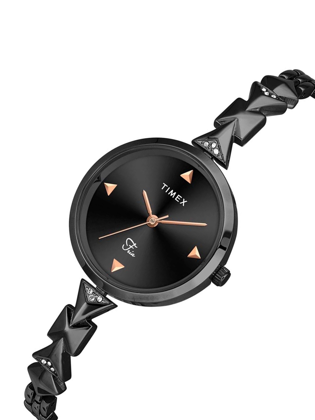 

Timex Women Stainless Steel Bracelet Style Straps Analogue Watch TWEL18303, Black