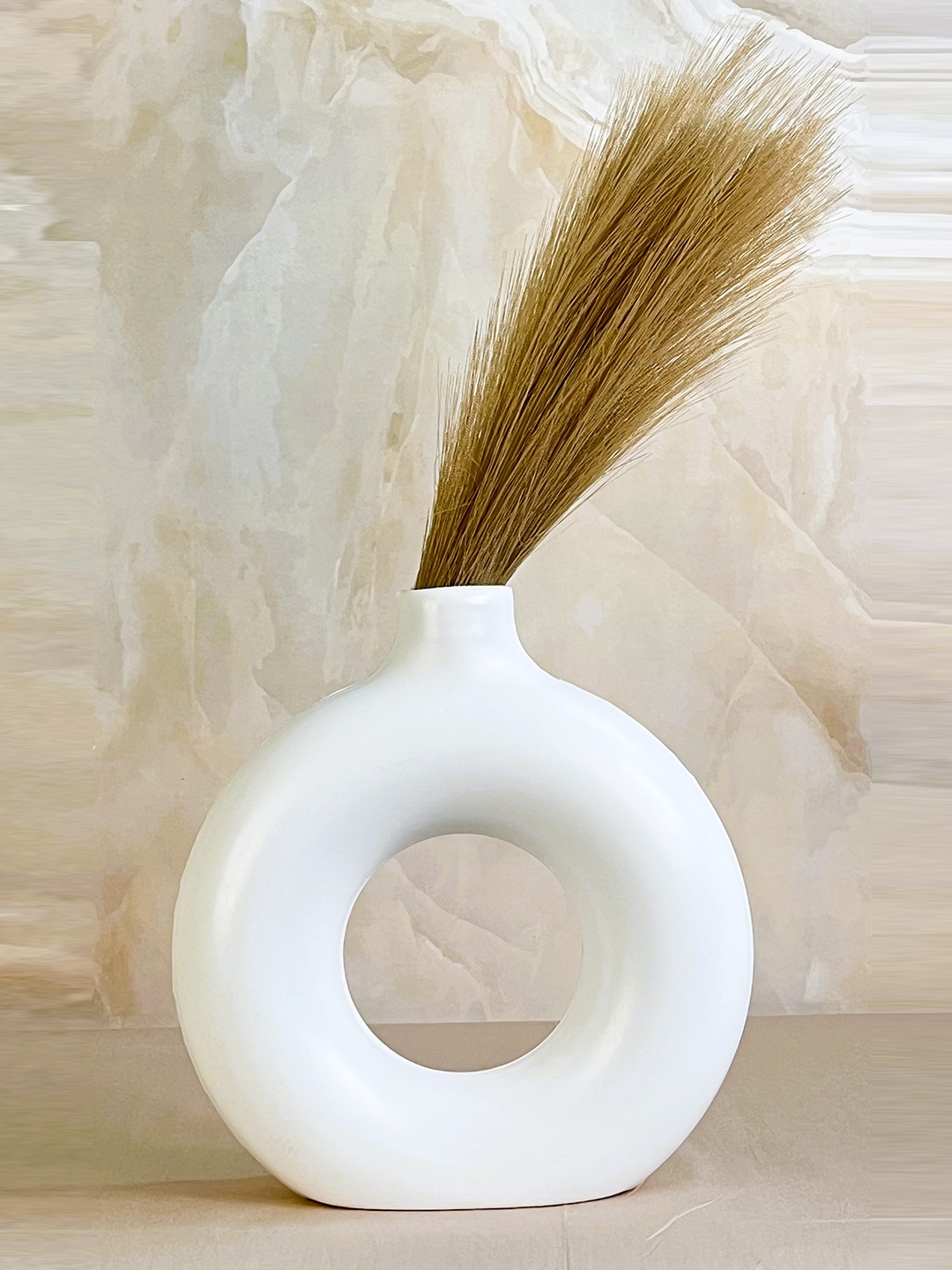 

Akaar Beige & Off-White 2 Pieces Artificial Pampas Grass Plant With Pot