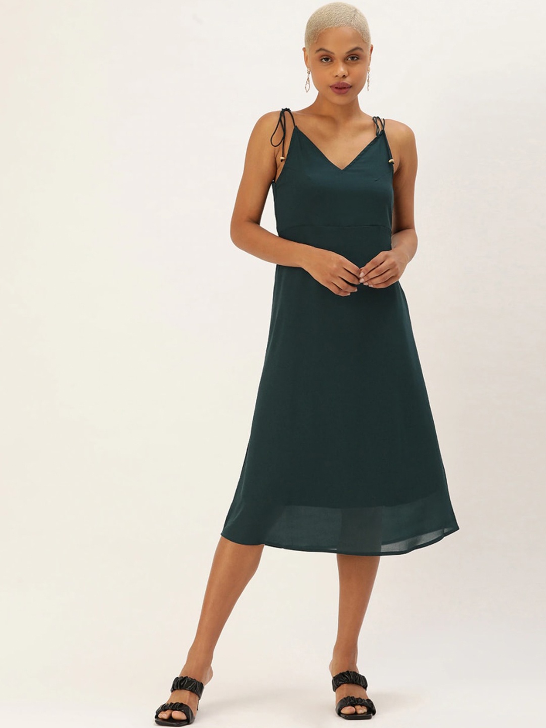 

DressBerry Georgette A-Line Midi Dress, Teal