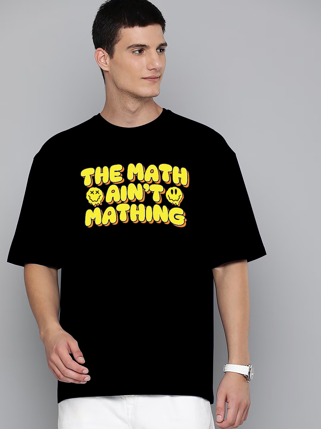 

Harvard Black Typography Printed Cotton Oversized T-shirt
