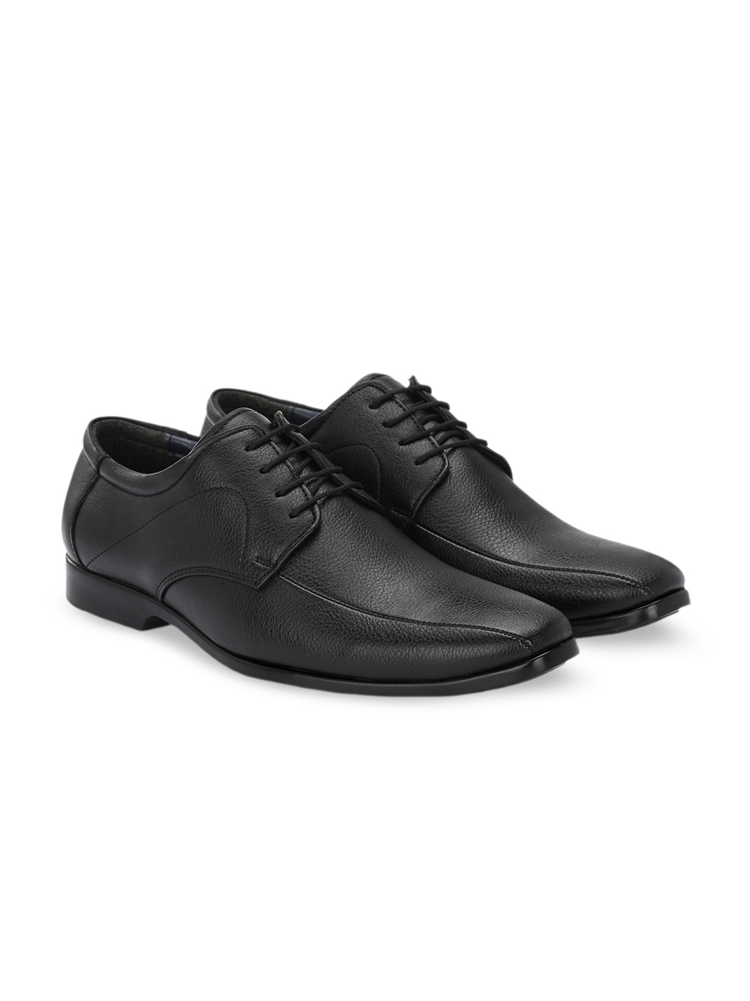 

Azzaro Black Men Textured Formal Derbys