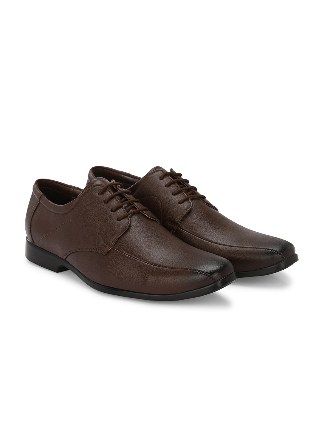 

Azzaro Black Men Textured Formal Derbys, Brown