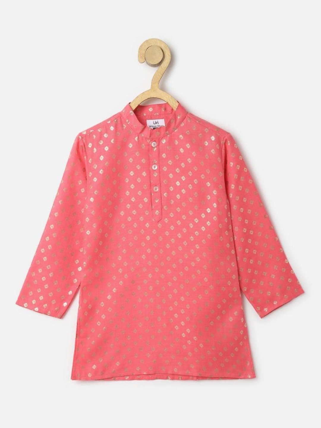 

UrbanMark Boys Coral Ethnic Motifs Kurta