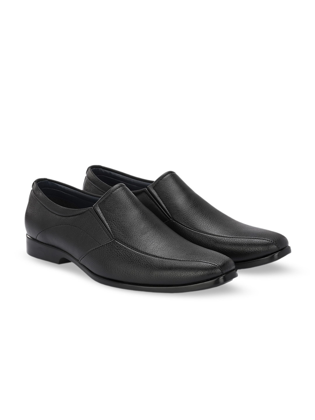 

Azzaro Black Men Textured Formal Slip-On Shoes