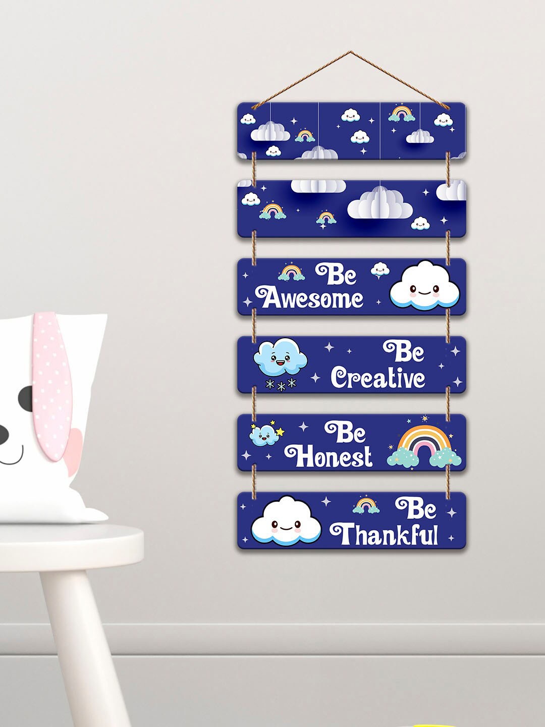 

ArtVibes Blue & White Decorative Wooden Wall Hanging