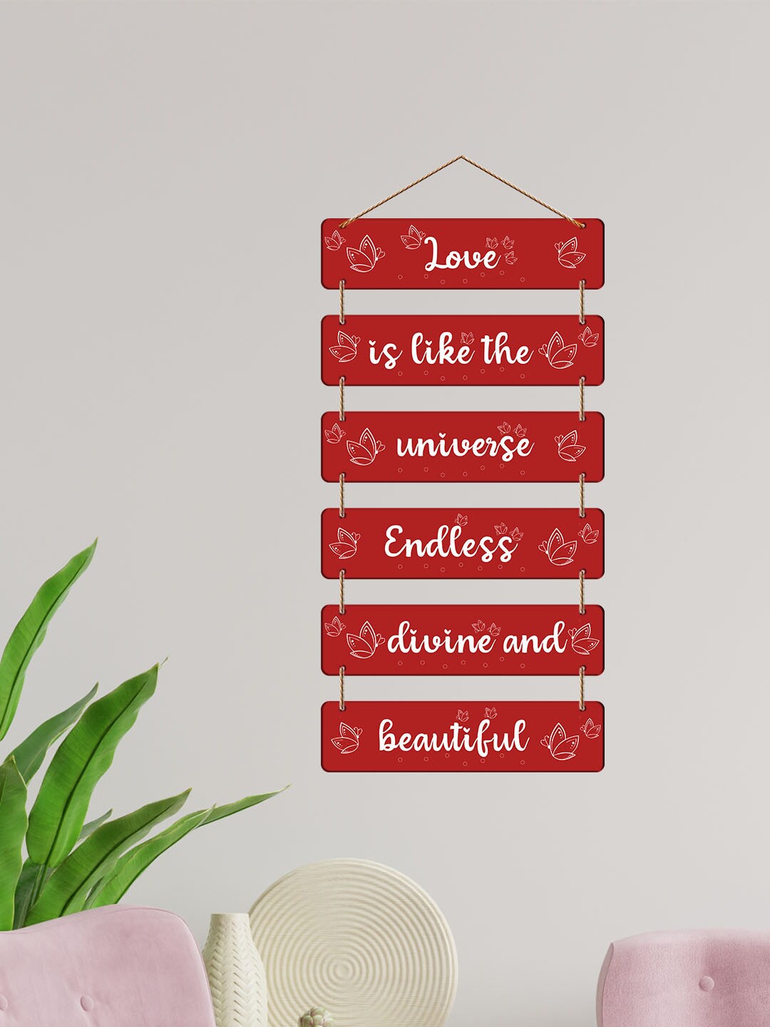 

ArtVibes Red & White Positive Quote Wall Hanging