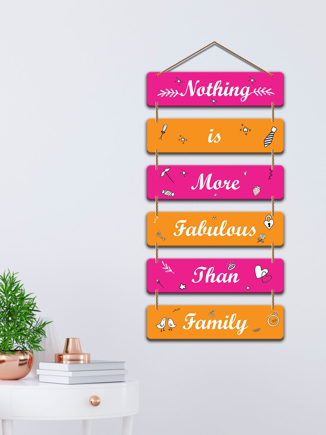 

ArtVibes Pink & Orange-color Positive Quote Wall Hanging