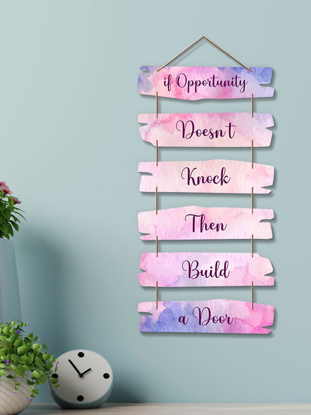 

ArtVibes Pink & Blue Positive Quote Wall Hanging